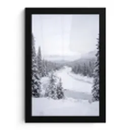 Rivier - Bevroren - Landschap - Winter fotolijst zwart zonder passe partout klein -3d
