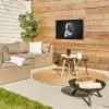 Buldog - Hond - Glas tuinposter los doek klein -sfeer4