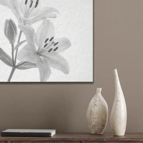 Lelies - Elegant - Zwart - Wit PET vilt klein -sfeer6_closeup