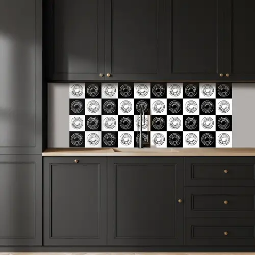 Patronen - Schaakbord - Zwart Wit keuken achterwand 2 middel 871 -sfeer1