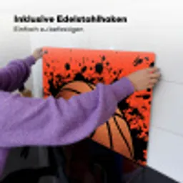 Basketbal - Verf - Sport - Oranje Inductie beschemer met haakjes klein -ky-ophangen-de