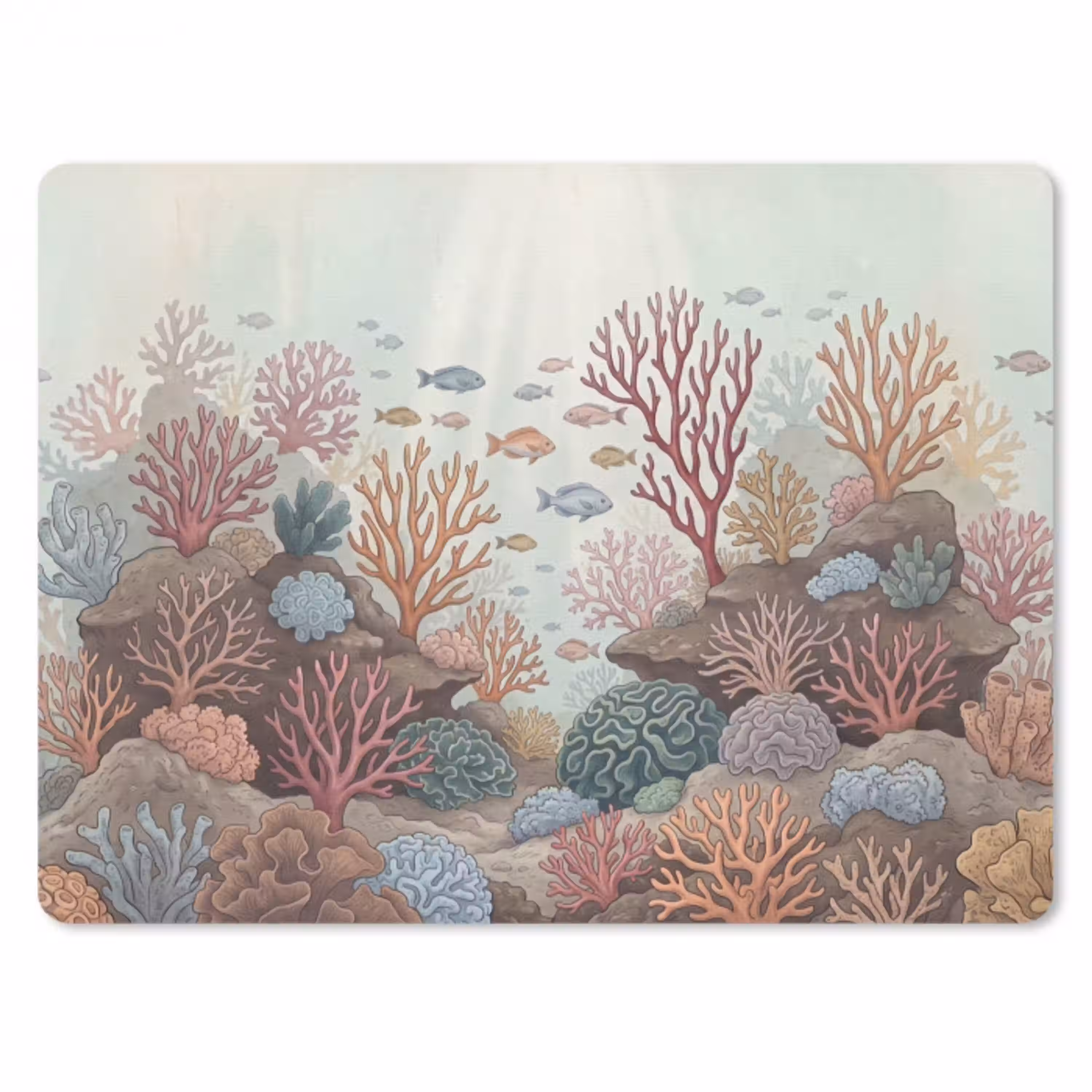 Onderwater - Koraal - Vis - Natuur muismat rubber klein -3d