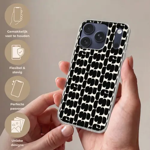 Modern - Patroon - Zwart Telefoonhoesje iPhone 17 Pro klein 878 -sfeer3_NL