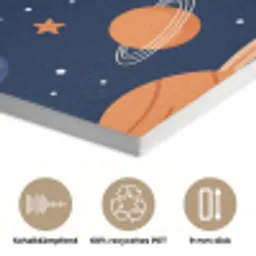 Ruimte - Planeten - Kleurrijk PET vilt klein -closeup_DE