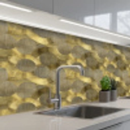 Modern - Geometrisch - Goud keuken achterwand 2 middel 871 -3d_schuin