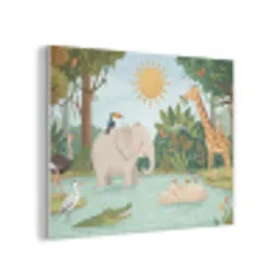 Jungle - Oase - Dieren - Kleurrijk PET vilt klein -3d