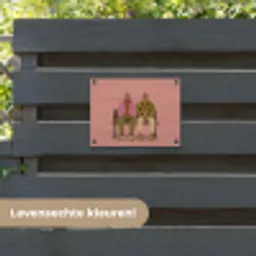 Illustratie - Bankje - Personen - Minimalistisch tuinposter los doek klein -sfeer3