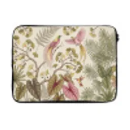 Vogels - Tropisch - Botanisch - Roze laptophoes neopreen klein -3d