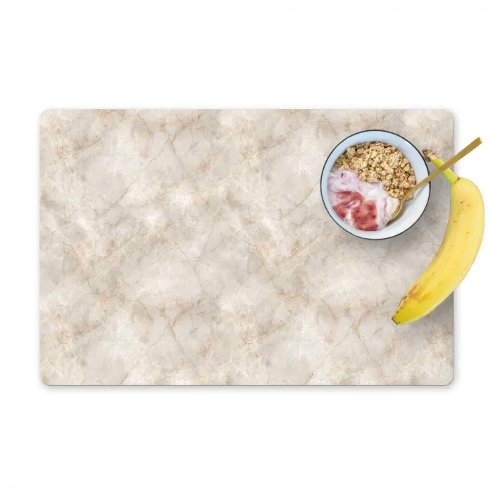 Lichtbeige - Goudbruine Nerven - Marmer Placemat vinyl groot 368 -zzzproduct_Kitchenyeah-website