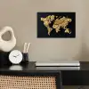 Wereldkaart - Pasta - Zwart poster papier klein -sfeer1