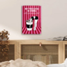 Roze - Strepen - Koffie - Maandag plexiglas 5mm klein -sfeer4