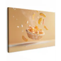 Peach - Eten - Taart - Oranje Tuinposter op houten frame 2 cm dik klein -3d