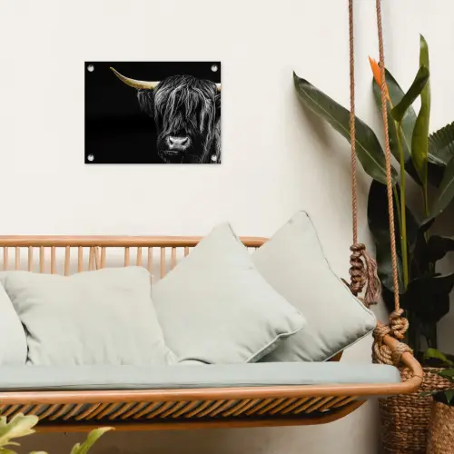 Schotse hooglander - Goud - Vacht - Dieren - Koe tuinposter los doek klein -sfeer7