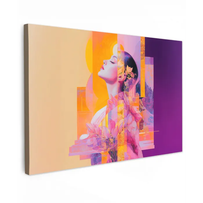Abstract - Portret - Vrouw - Kleurrijk canvas 2cm klein -z3d