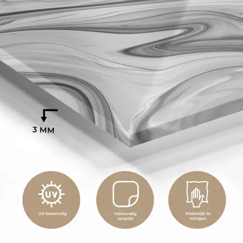 Marmer - Patronen - Grijs - Marmerlook - Zwart plexiglas 5mm klein -sfeer2