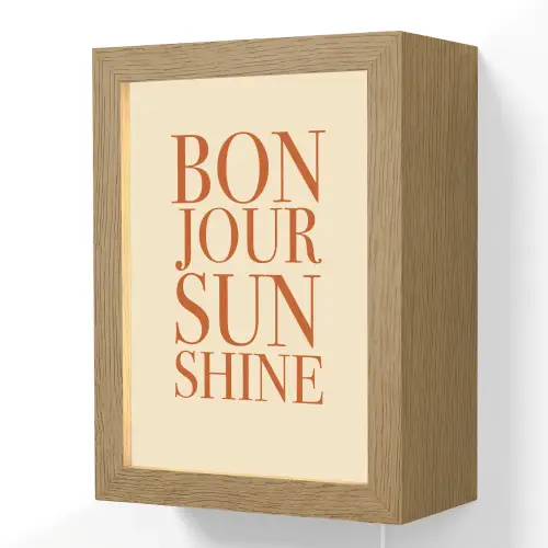 Oranje - Quote - Sun Light Box met kabel (Wandlamp) klein -3d