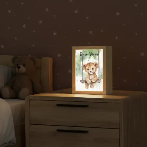 Leeuw - Dier - Kinderen - Jungle Light Box met kabel (Kinderlampje) klein -sfeer1_kind