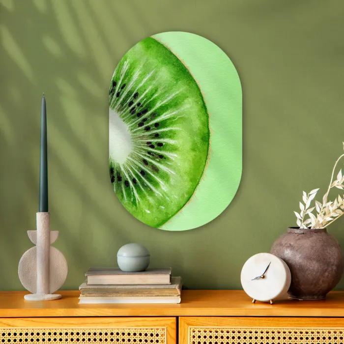 Kiwi - Groen - Fris Wandcirkel Ovaal Forex klein -sfeer2