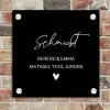 Zwart vlak - Sierlijk Naambord Vierkant klein -sfeer2
