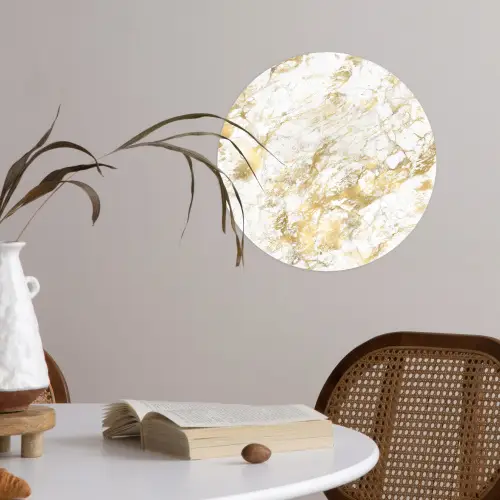 Marmer - Goud - Structuur Wandcirkel behangsticker klein 186 -sfeer3