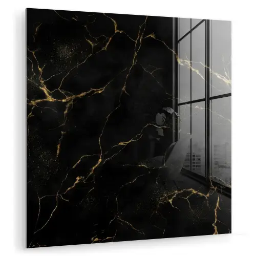 Zwart marmer - Gouden aders - Klassiek plexiglas 5mm klein -zzzproduct_nieuw