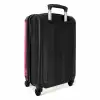 Witte kat gluurt door roze deur NBS - Handbagage koffer - Kinderen Unisex middel -achterkant