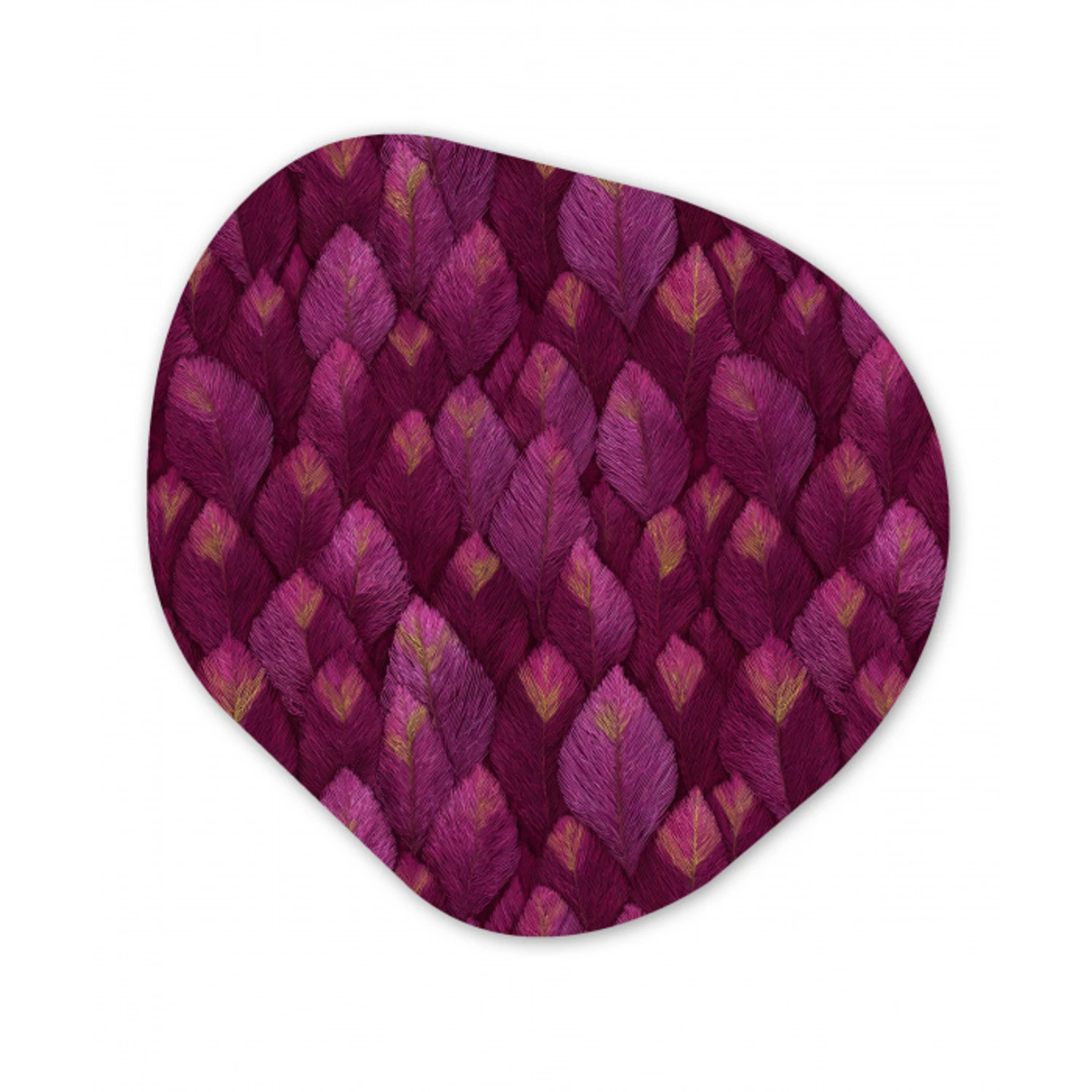 Bladeren - Patroon - Burgundy Wandcirkel Organisch Aluminium middel 851 -3d