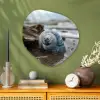 Schelp - Strand - Blauw - Zee Wandcirkel Organisch Plexiglas middel -sfeer2