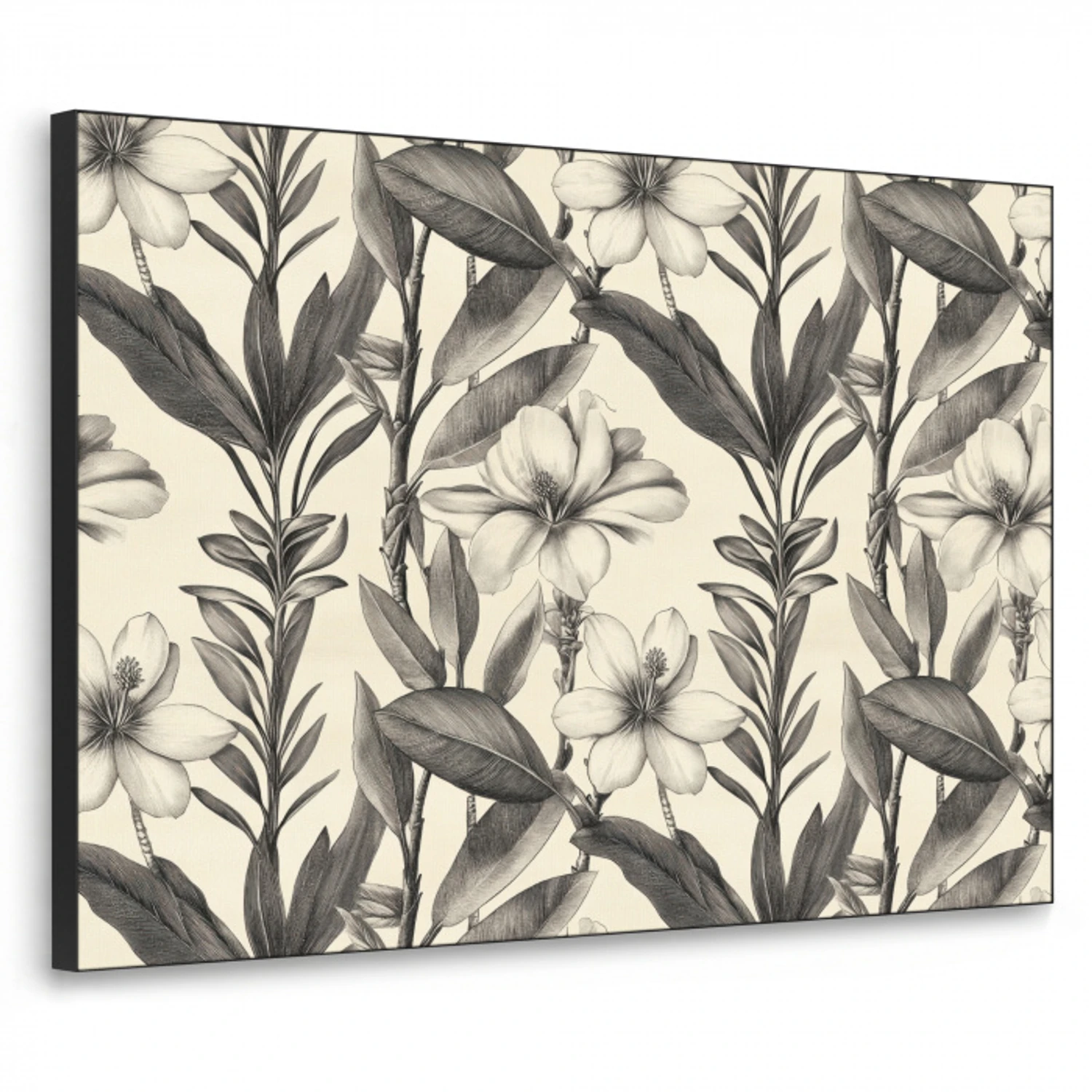 Klassiek - Botanisch - Zwart - Beige Textielframe zwart klein 947 -3d