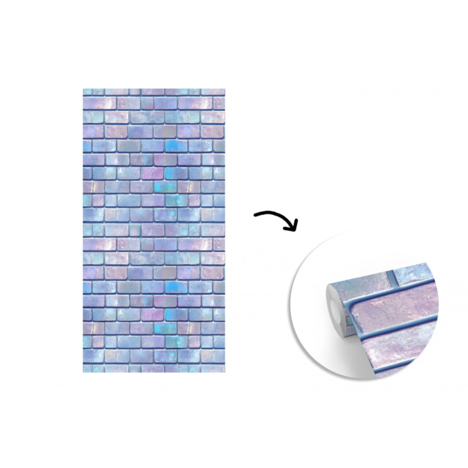 Paars - Blauwe - Muur fotobehang vinyl groot 64 -3d