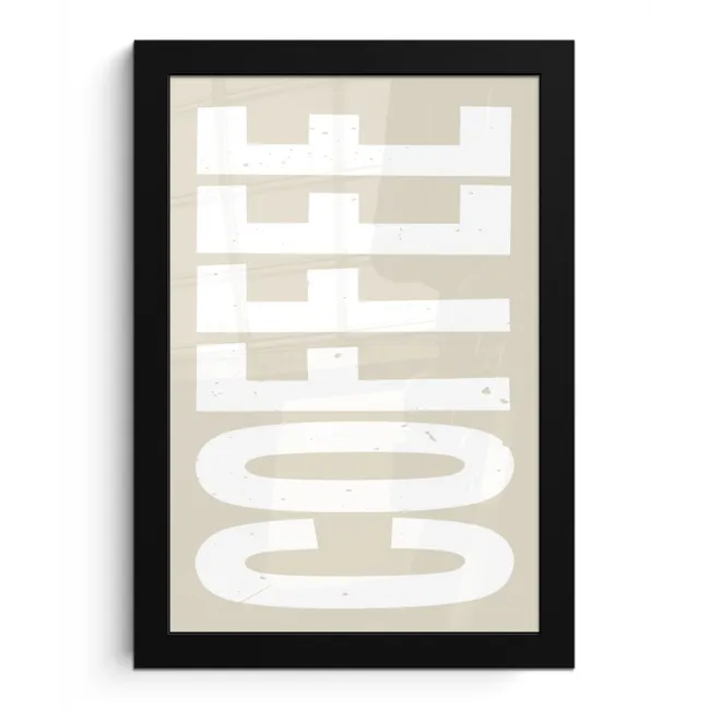 Wit - Koffie - Vintage - Decoratie fotolijst zwart zonder passe partout klein -3d