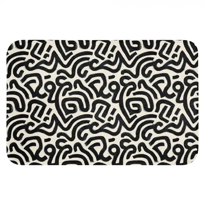 Modern - Abstract - Zwart WCmat klein 1009 -3d