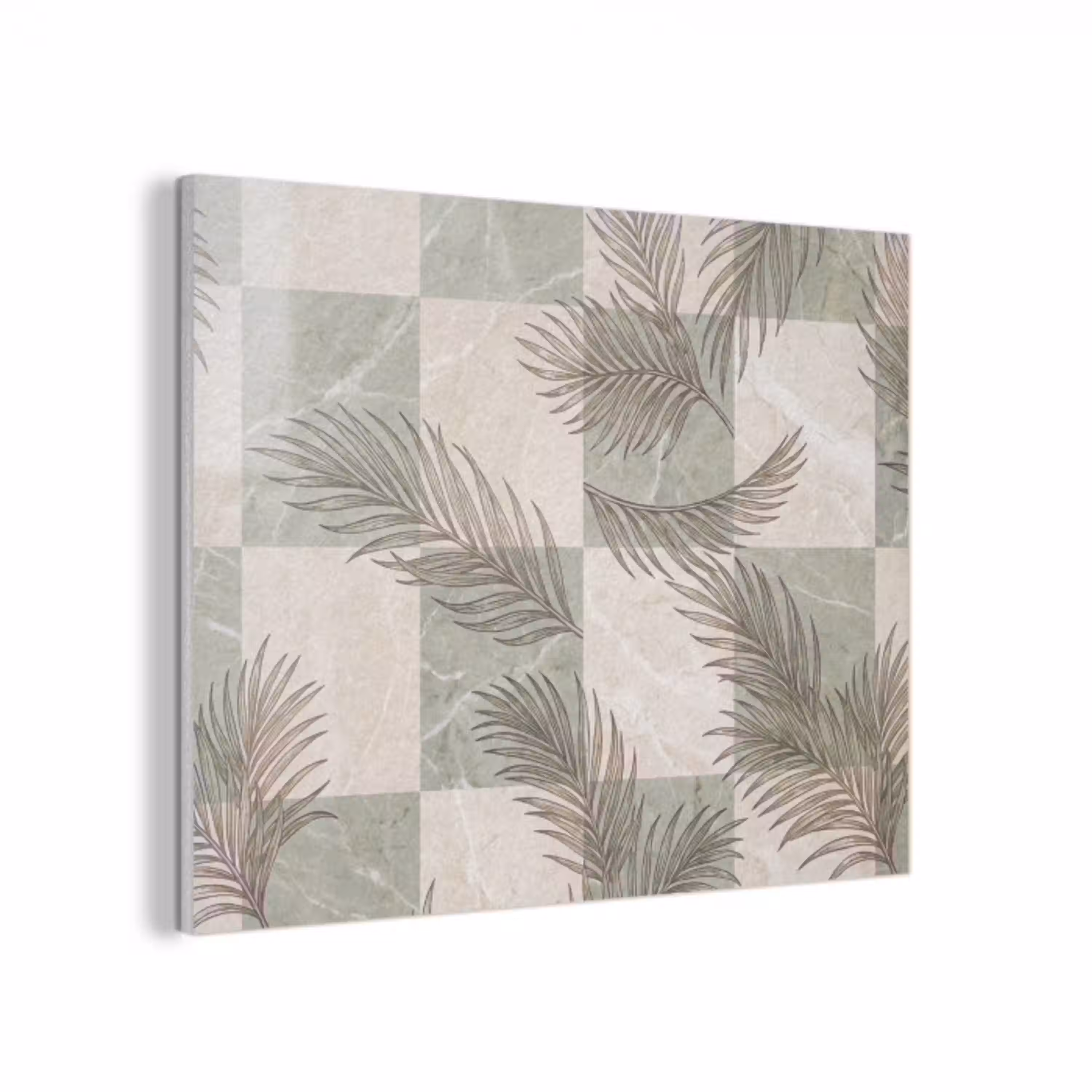 Planten - Bladeren - Marmer - Modern - Groen PET vilt klein -3d