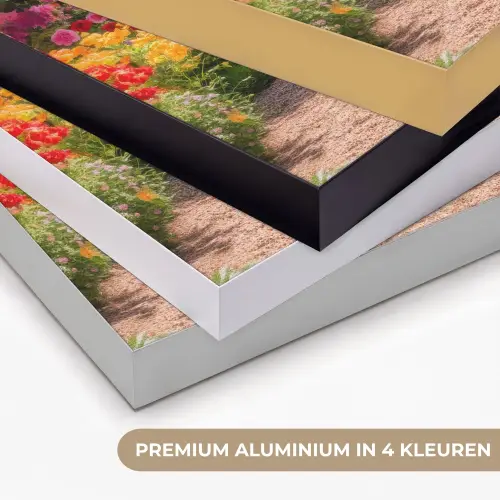 Doorkijk - Bloemen - Kleurrijk - Natuur Textielframe zwart klein -USP_kleurenNL