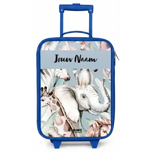 Jungle in Lichte Kleuren Kinderkoffer - Blauw klein -zz3dotto