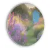 Tuinhuisje - Blauw - Bloemen Akoestische PET Vilt - Rond klein -3d