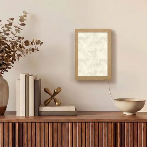 Patroon - Organisch - Beige Light Box met kabel (Tafellamp) klein 925 -sfeer2