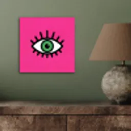 Minimalistisch - Oog - Roze aluminium wit klein -sfeer2