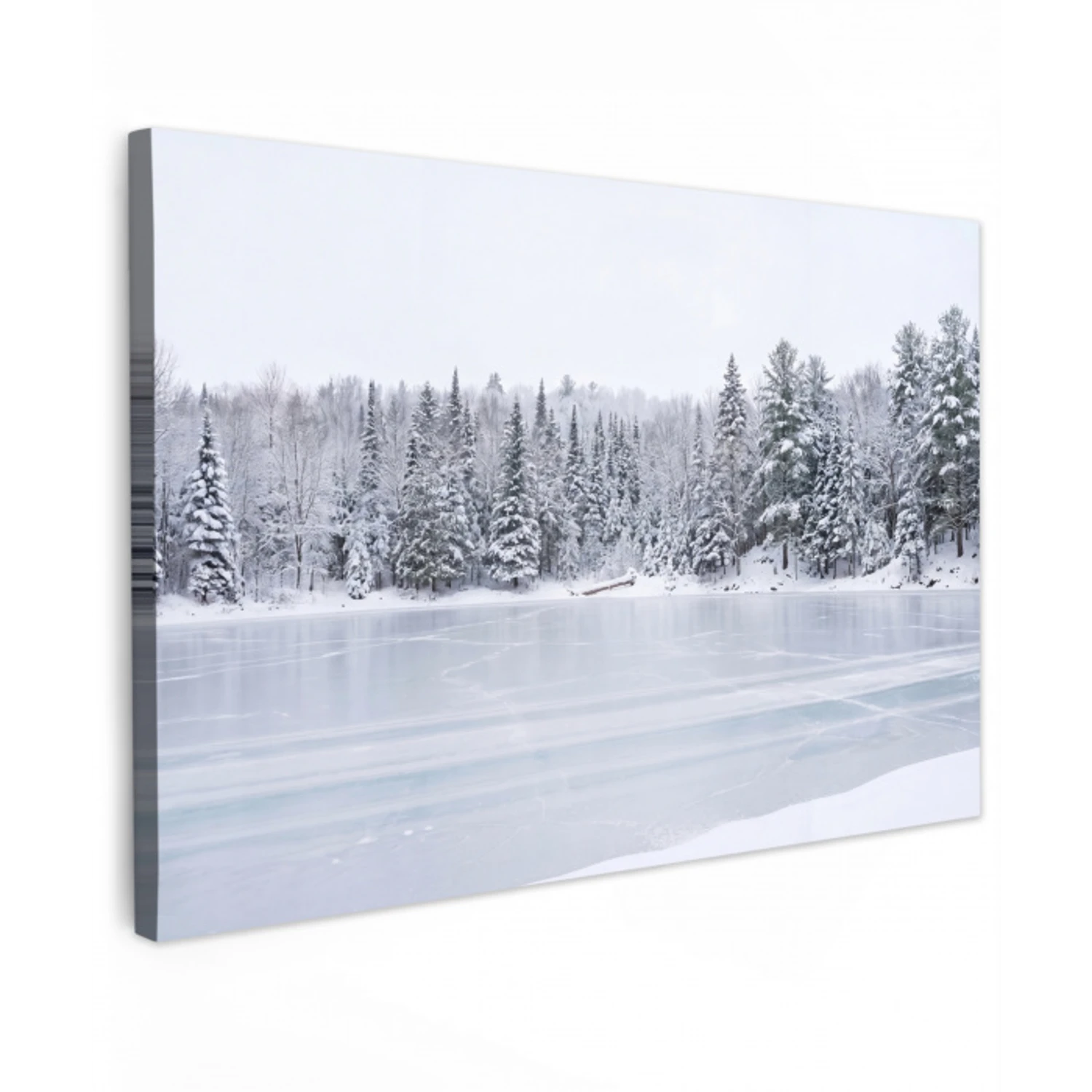 Meer - Dennen - IJs - Winter - Rustgevend canvas 2cm klein -z3d