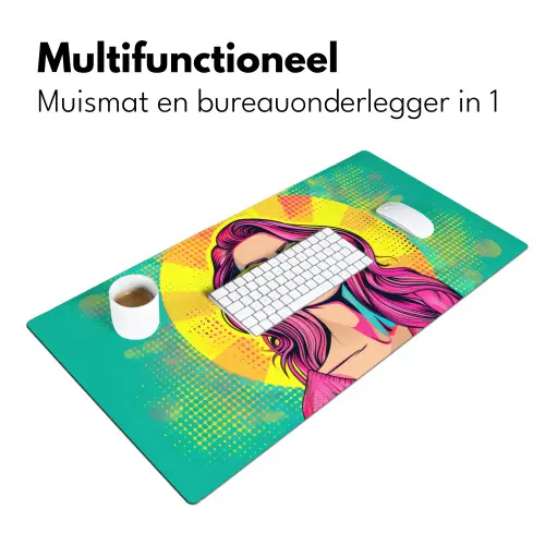 Zonnebril - Vrouw - Zonnig - Geel Muismat XXL klein -sfeer4