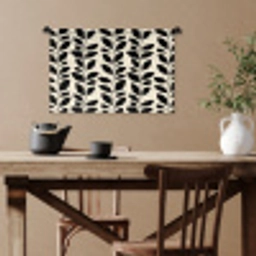 Botanisch - Dessin - Zwart - Beige Wandkleed katoen klein 269 -sfeer6