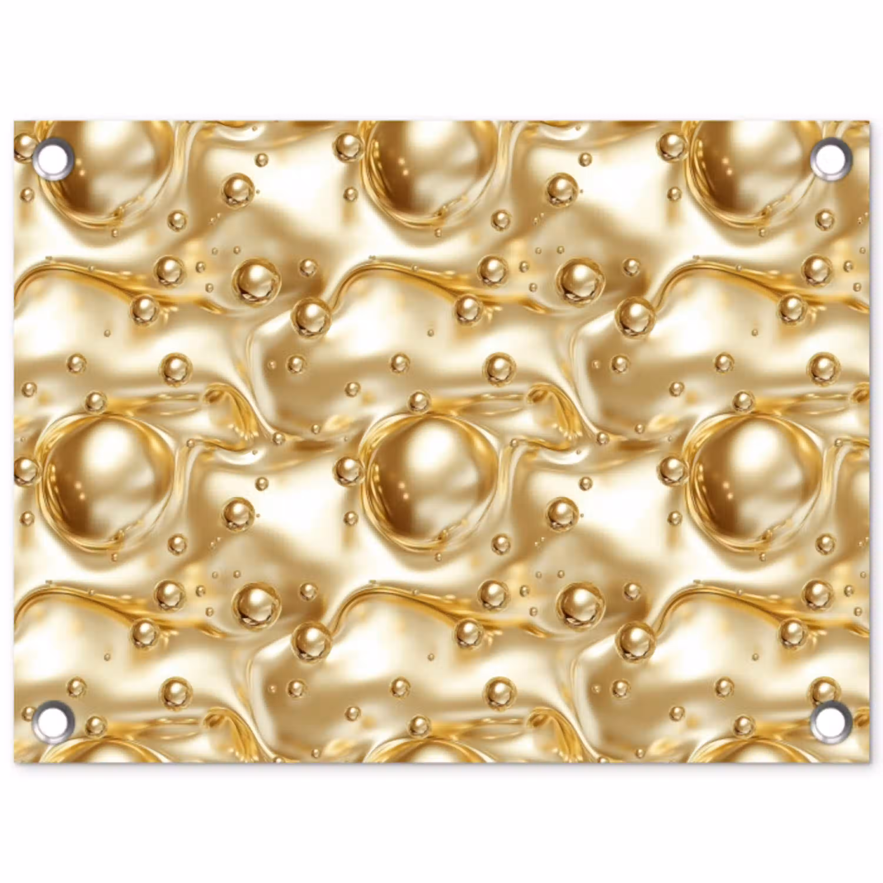 Vloeibaar - Druppels - Goud tuinposter los doek klein 239 -3d