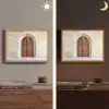 Houten - Deur - Lantaarn Light Box met batterij (Wandlamp) middel -sfeer3