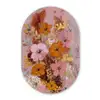 Schilderij - Bloemen - Rustiek - Roze Wandcirkel Ovaal Forex klein -3d