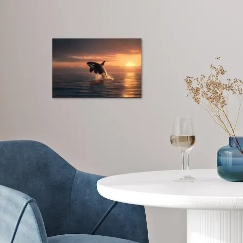 Orka - Zee - Zonsondergang poster papier klein -sfeer3