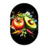Tomaat - Avocado - Peper - Graffiti - Verf - Modern Wandcirkel Ovaal Forex klein -3d