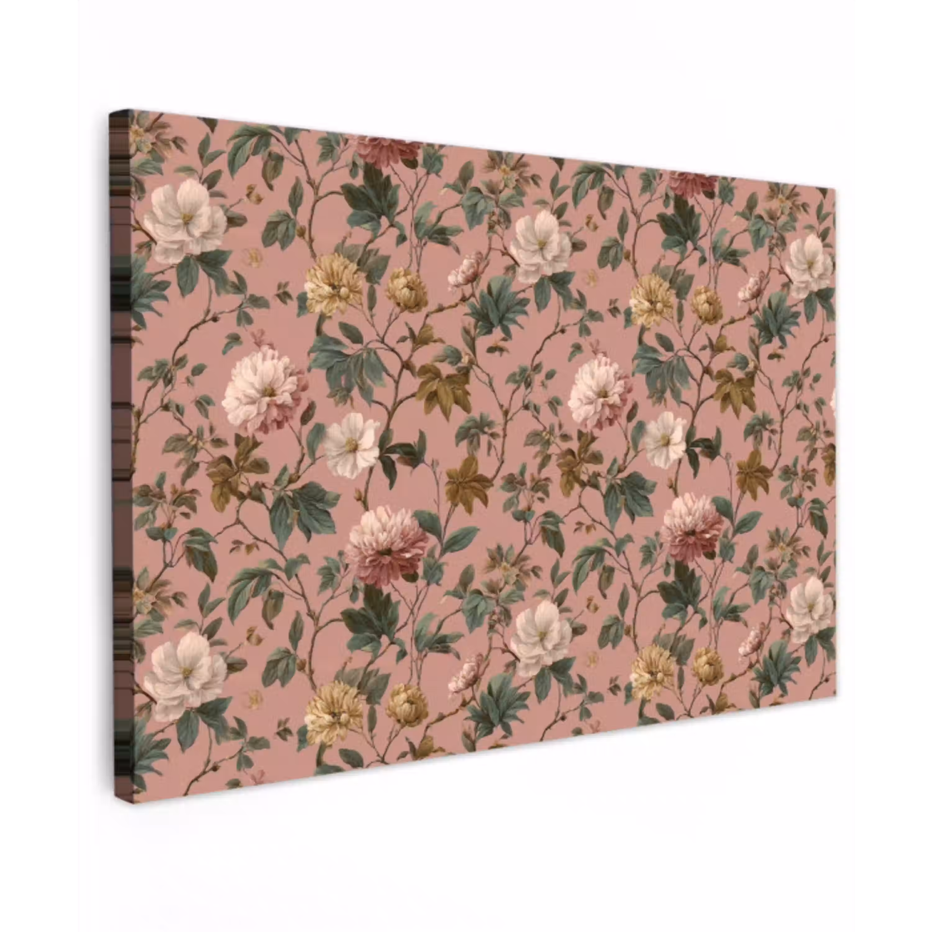 Bloemen - Klassiek - Roze Tuinposter op houten frame 2 cm dik klein 845 -3d