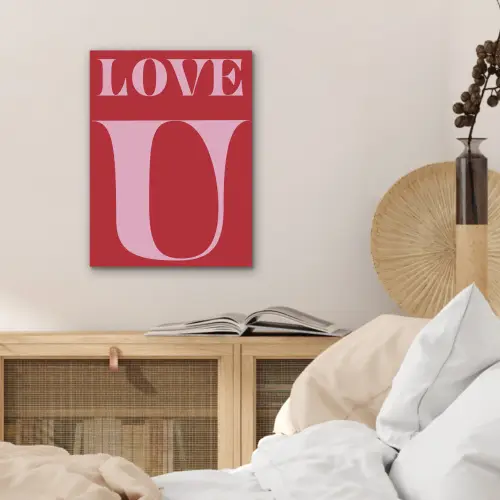 Rood - Love - Valentijn - Roze PET vilt klein -sfeer3