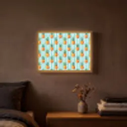 Ananas - Strepen - Groen Light Box met batterij (Wandlamp) middel 907 -sfeer4