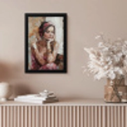 Vrouw - Verflook - Portret - Modern fotolijst zwart zonder passe partout klein -sfeer5